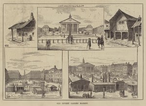 Antiguo mercado de Covent Garden (grabado) de English School