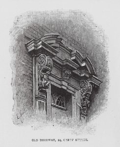 Old Doorway, 24, Carey Street (litografía) de English School