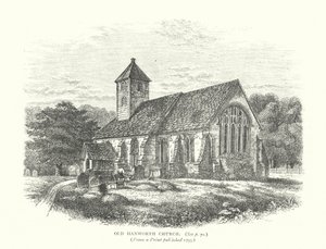 Antigua iglesia de Hanworth (grabado) de English School