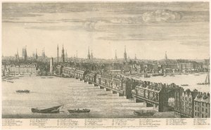 Antiguo Puente de Londres - Vista de Bucks 1749 de English School