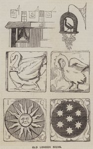 Viejos letreros de Londres (grabado)