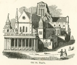 La Antigua Catedral de San Pablo (grabado) de English School