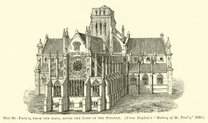 La Antigua Catedral de San Pablo, desde el Este, después de la Pérdida del Campanario de English School