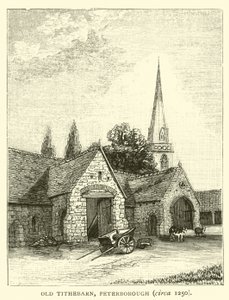 Antiguo Tithebarn, Peterborough, circa 1250 de English School