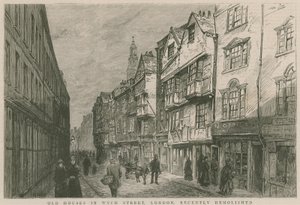 Casas antiguas en Wych Street, Londres, recientemente demolidas de English School