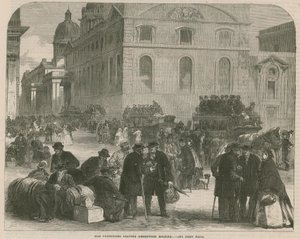 Ancianos pensionistas saliendo del Hospital de Greenwich de English School