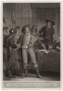 Oliver Cromwell disolviendo el Parlamento Largo de English School