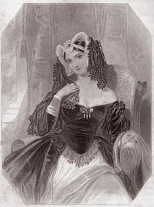 Olivia (Noche de Reyes) - en - “Galería de Mujeres de Shakespeare, colección de cuarenta y cinco retratos serios por artistas londinenses tempranos, enriquecidos con notas críticas y literarias” circa 1838 de English School