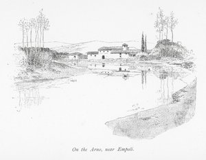 En el Arno, cerca de Empoli (litografía) de English School