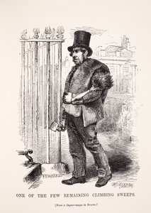 Uno de los pocos deshollinadores restantes, ilustración de London Labour and London Poor de Henry Mayhew, pub. 1862 de English School