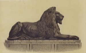 Una de las estatuas de leones de Trafalgar Square, Londres