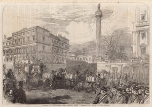 Apertura del Parlamento - Su Majestad pasando por el Parque St. James de English School