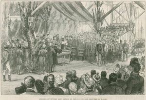 Inauguración del nuevo puente sobre el río Támesis en Putney por el Príncipe y la Princesa de Gales de English School