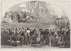Inauguración del Palacio de Cristal, en Sydenham (grabado) de English School