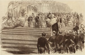 Apertura del Palacio de Cristal, la oración del arzobispo, 1854 de English School