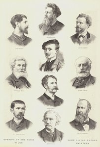 Apertura del Salón de París, algunos pintores franceses vivos (grabado) de English School