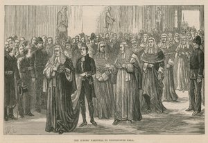 Apertura de los Tribunales Reales de Justicia: Despedida de los jueces al Salón de Westminster de English School