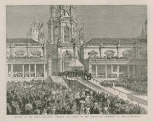 Inauguración del Royal Holloway College para Mujeres por la Reina de English School