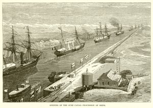 Apertura del Canal de Suez: Procesión de barcos