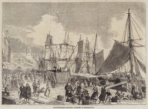 Orange-Boats landing Cargoes at Marseilles (grabado) de English School