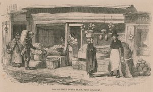 Mercado de naranjas en Dukes Place, Londres de English School