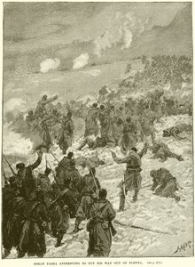 Osman Pasha intentando abrirse camino fuera de Plevna de English School