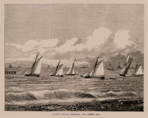 Oyster Smacks Dredging Off Herne Bay (grabado)