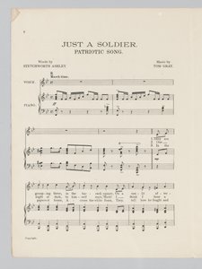 Página 2 de una partitura musical para la canción Just a Soldier de English School