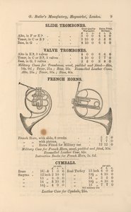 Página del Catálogo Ilustrado de Instrumentos Musicales de G Butler (grabado) de English School