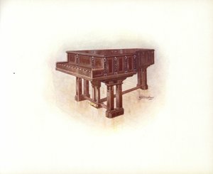 Página del Catálogo de Arte de Steinway & Sons (litografía a color) de English School