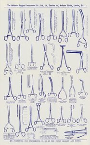 Página del catálogo de instrumentos quirúrgicos, c.1900 de English School