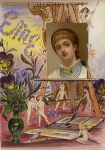 Página de álbum de recortes de la época victoriana tardía de English School