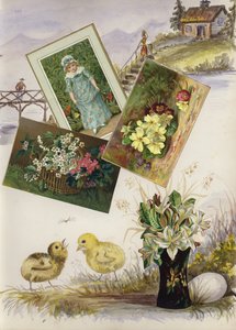 Página de álbum de recortes de la época victoriana tardía