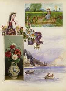 Página de álbum de recortes de la época victoriana tardía