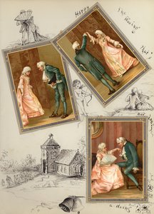 Página de álbum de recortes de la época victoriana tardía