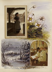 Página de álbum de recortes de la época victoriana tardía
