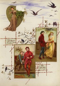 Página de álbum de recortes de la época victoriana tardía