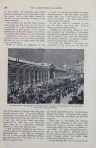 Página de un artículo de revista sobre un Londres imaginario cubierto de nieve de English School