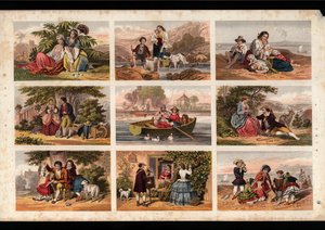 Página de recortes impresos victorianos de English School