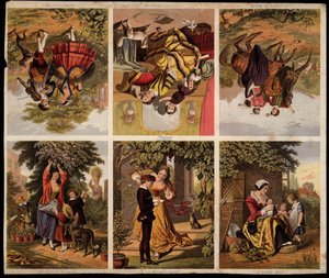 Página de recortes impresos victorianos de English School