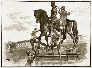 Pintando al Rey Guillermo Negro, Dublín, 1822, ilustración de Cassells Illustrated History of England de English School