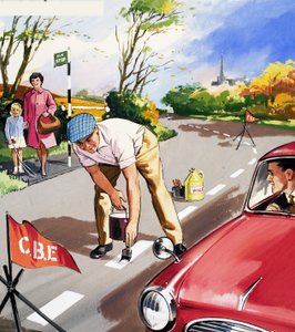 Pintando líneas blancas de English School