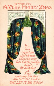 Par de cortinas, tarjeta de Navidad de English School