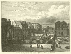 Palace Yard, desde el sur, de una vista de Canaletti de English School