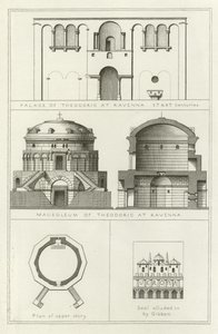 Palacio y mausoleo de Teodorico en Rávena, Italia, siglos V y VI de English School