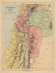Palestina en tiempos de Cristo (litografía en color) de English School