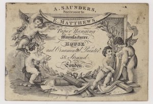 Estampadores de papel, A Saunders, tarjeta comercial