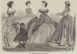 Moda de París para enero (grabado) de English School