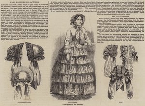 Moda de París para octubre (grabado) de English School
