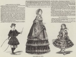 Moda de París para invierno (grabado) de English School